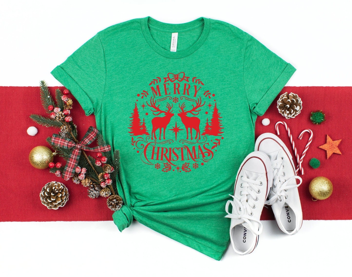 The Ornamental Reindeer Christmas Shirt Makes the Perfect Gift for Friends, Family, Coworkers or yourself.  Check Out My Shop for even more Great Designs. www.scorpiontees.etsy.com