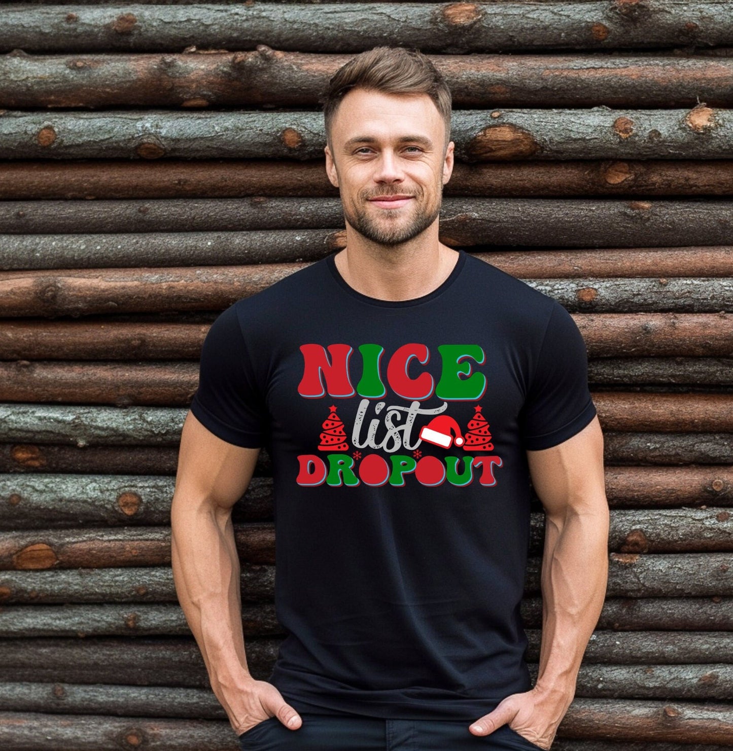 The Nice List Dropout Christmas Shirt Makes the Perfect Gift for Friends, Family, Coworkers or yourself.  Check Out My Shop for even more Great Designs.  www.scorpiontees.etsy.com