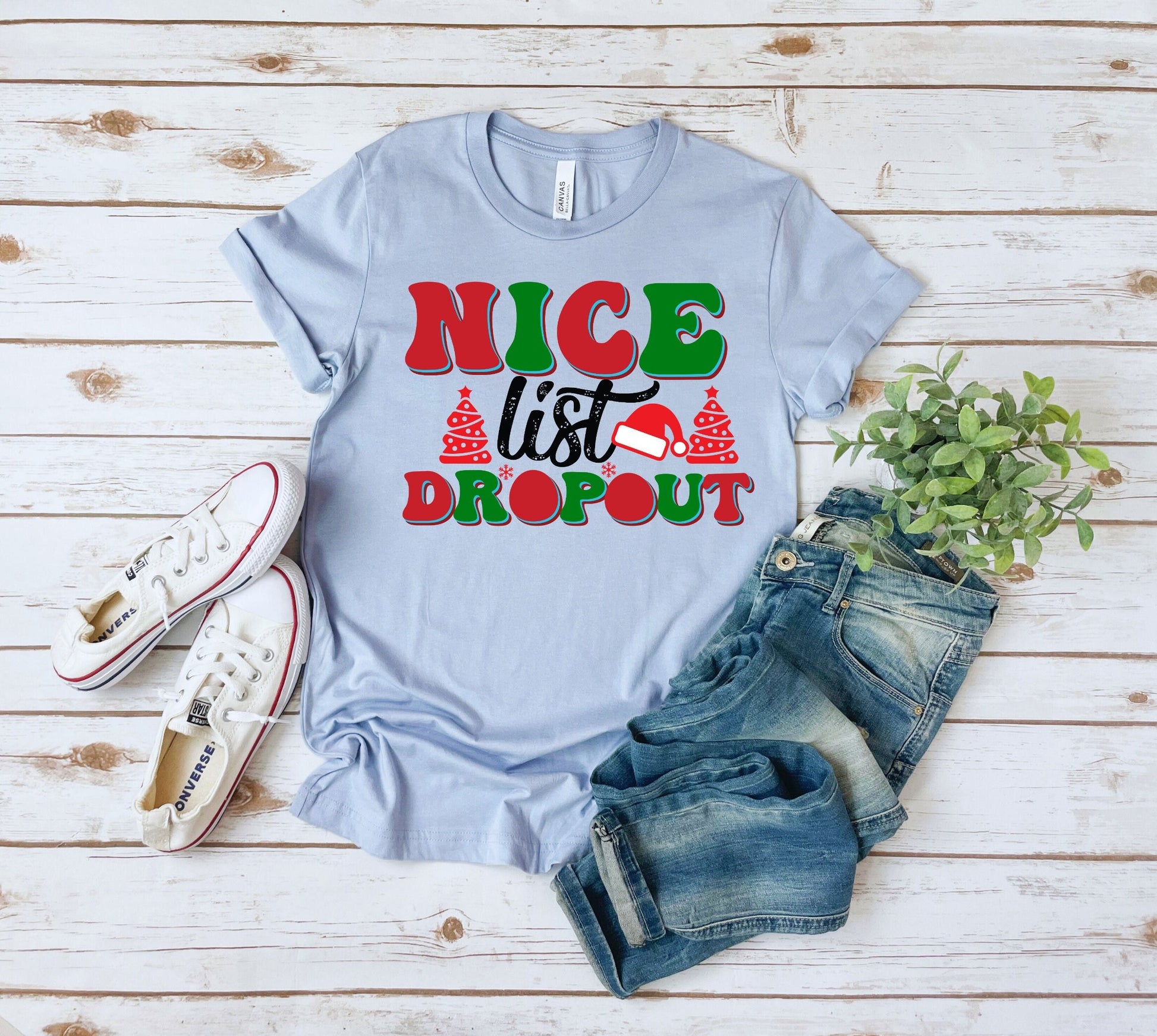 The Nice List Dropout Christmas Shirt Makes the Perfect Gift for Friends, Family, Coworkers or yourself.  Check Out My Shop for even more Great Designs.  www.scorpiontees.etsy.com