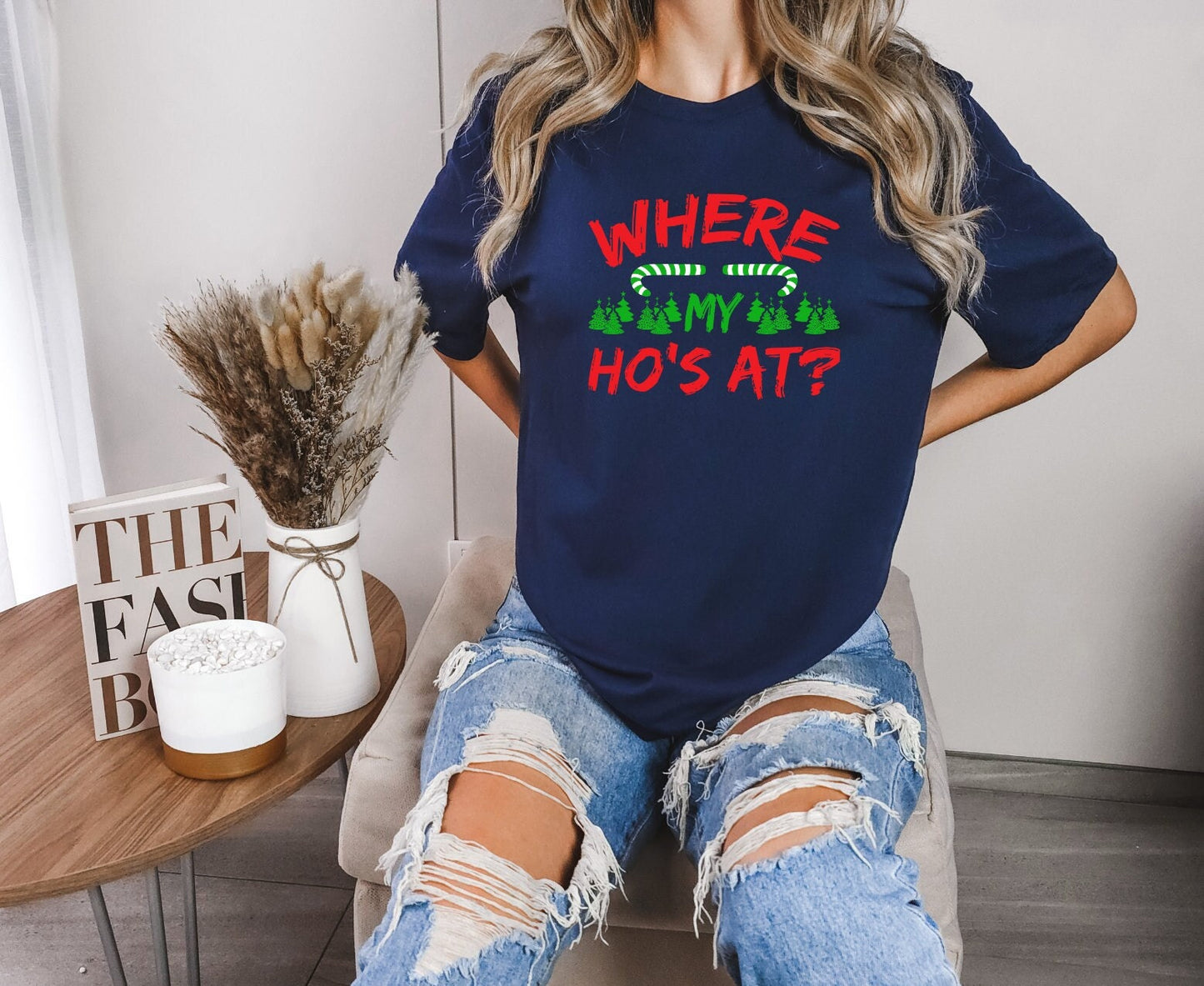 The Where My Hos At Christmas Shirt Makes the Perfect Gift for Friends, Family, Coworkers or yourself.  Check Out My Shop for even more Great Designs.  www.scorpiontees.etsy.com