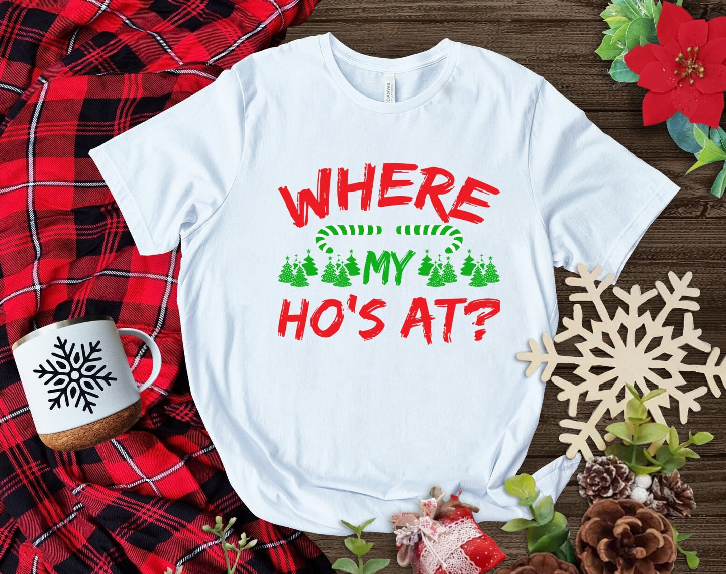 The Where My Hos At Christmas Shirt Makes the Perfect Gift for Friends, Family, Coworkers or yourself.  Check Out My Shop for even more Great Designs.  www.scorpiontees.etsy.com