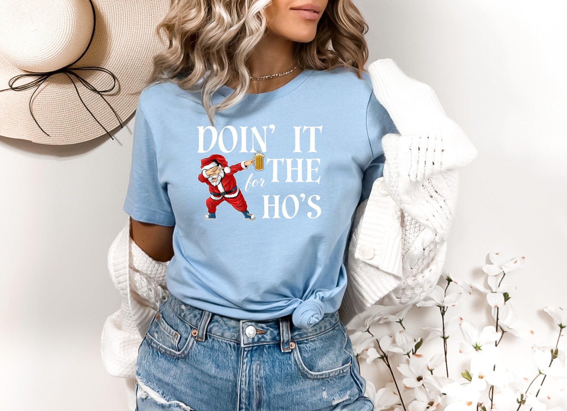 The Santa Claus Doing it for the Hos, Christmas Shirt Makes the Perfect Gift for Friends, Family, Coworkers or yourself.  Check Out My Shop for even more Great Designs.  www.scorpiontees.etsy.com