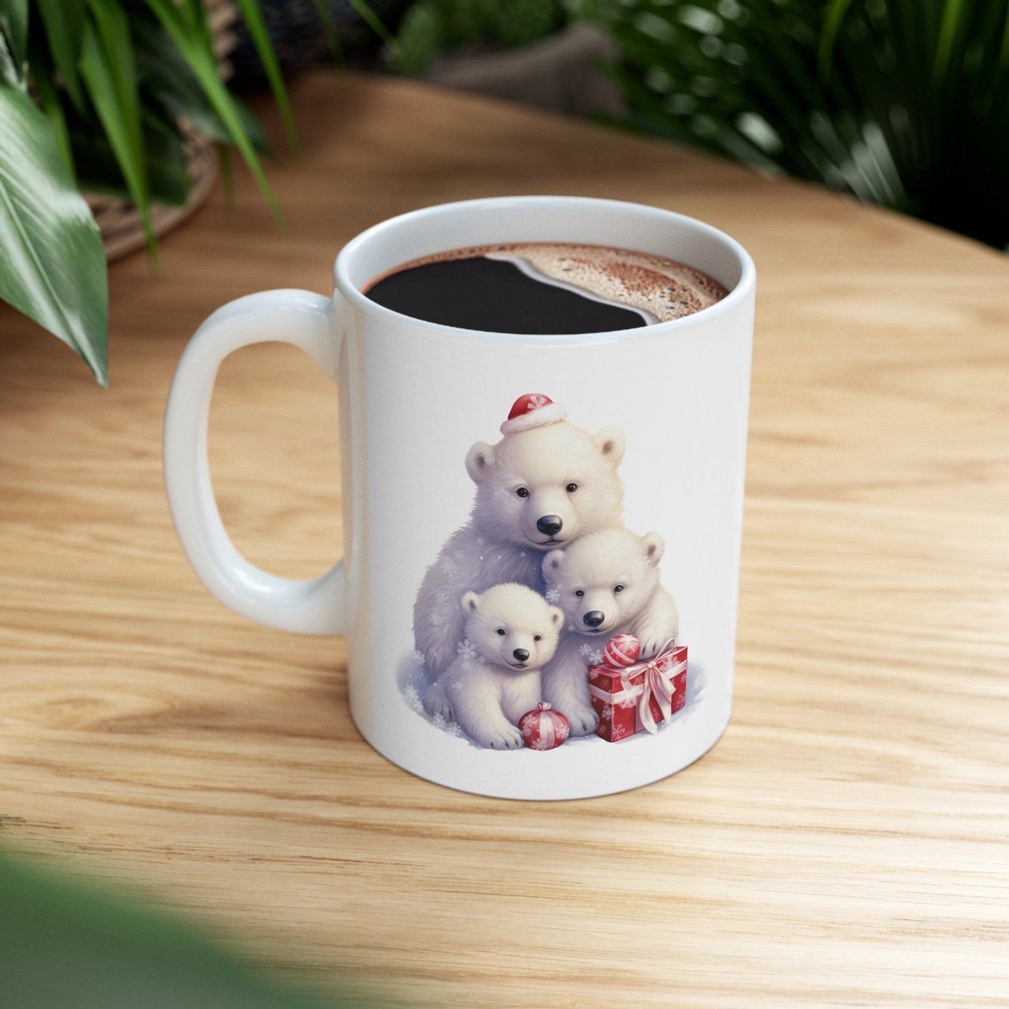 Polar Bear Family Christmas Mug, Perfect Holiday Cheer Coffee Mug, Gift Mug for Christmas Spirit, Cute X-Mas mug for Family and friends