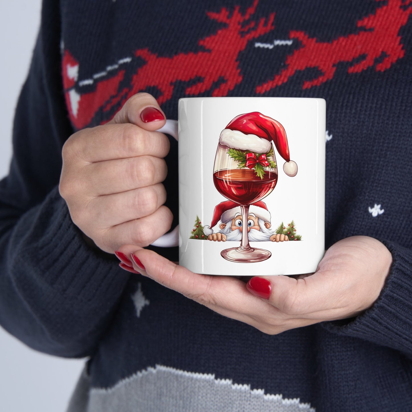 Holiday Spirit Drink Christmas Mug, Perfect Holiday Cheer Coffee Mug, Gift Mug for Christmas Spirit, Cute X-Mas mug for Family and friends
