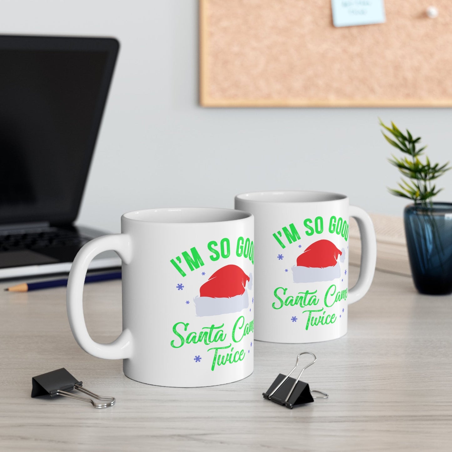 Santa Came Twice Christmas Mug, Perfect Holiday Cheer Coffee Mug, Gift Mug for Christmas Spirit, Cute X-Mas mug for Family and friends