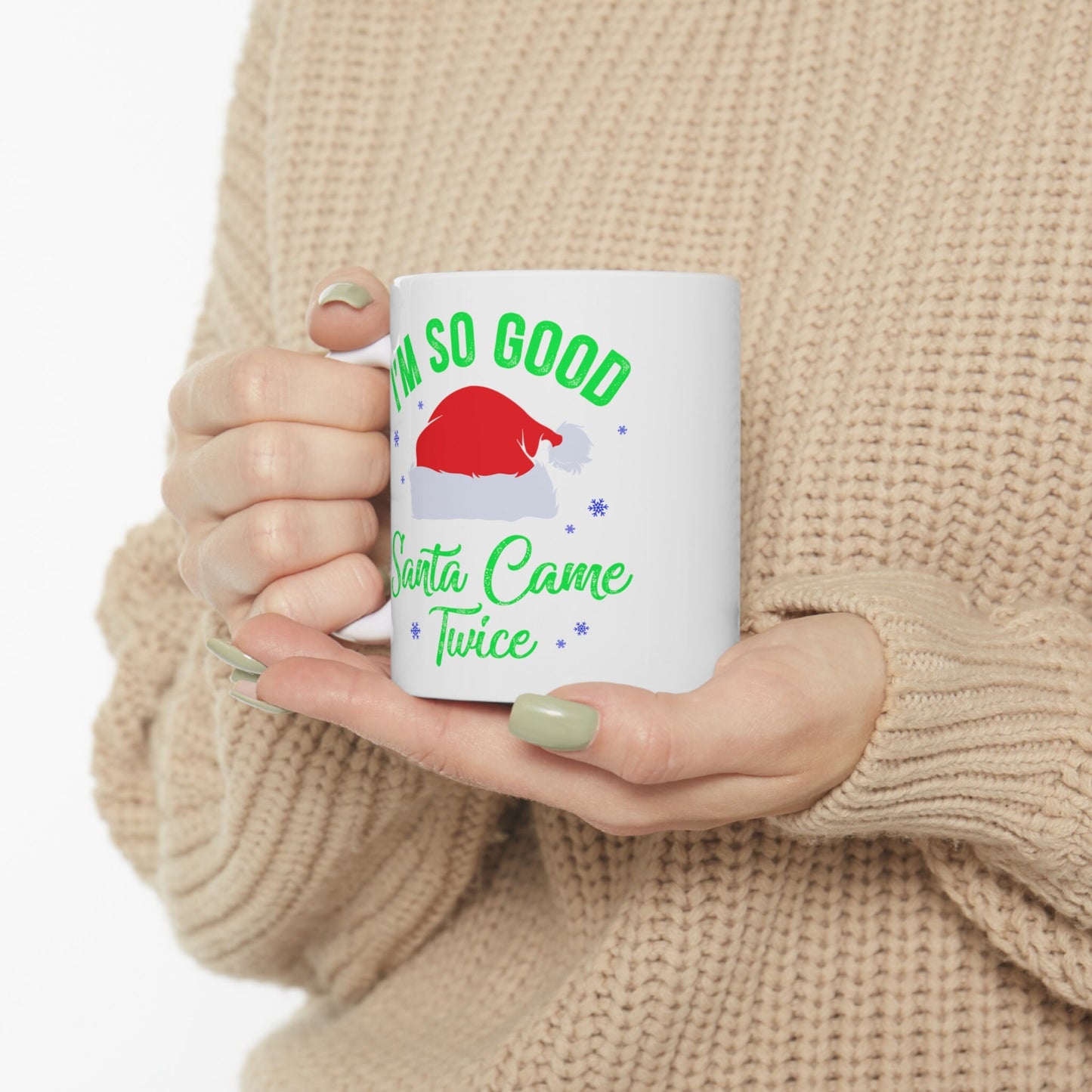 Santa Came Twice Christmas Mug, Perfect Holiday Cheer Coffee Mug, Gift Mug for Christmas Spirit, Cute X-Mas mug for Family and friends