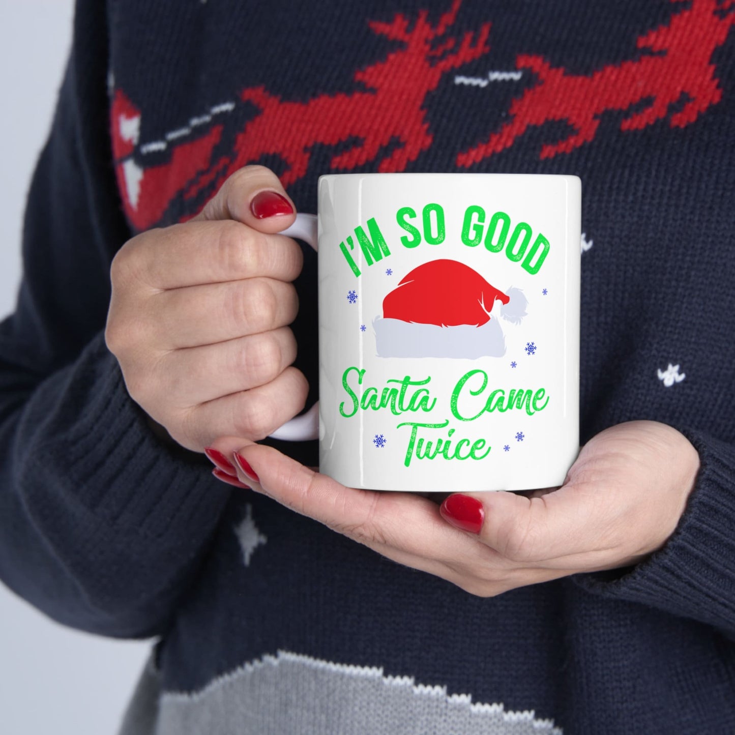Santa Came Twice Christmas Mug, Perfect Holiday Cheer Coffee Mug, Gift Mug for Christmas Spirit, Cute X-Mas mug for Family and friends