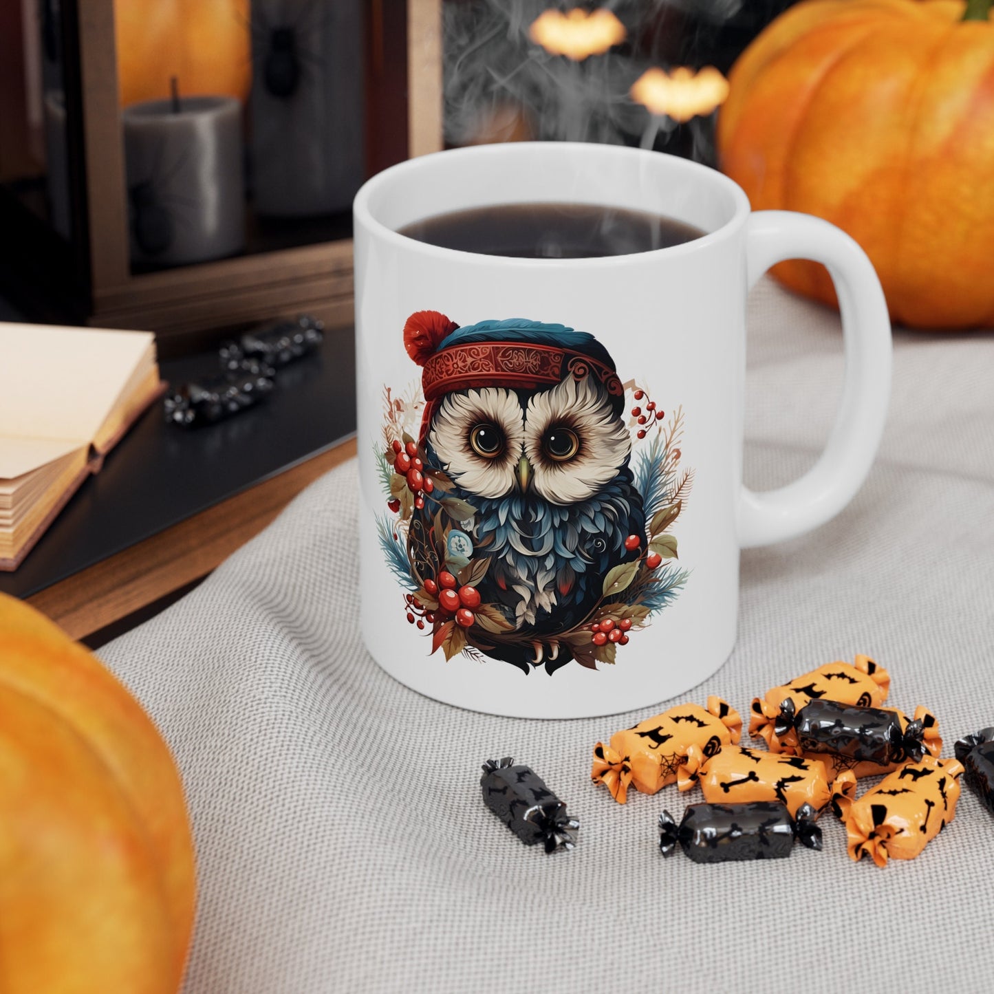 Christmas Owl Christmas Mug, Perfect Holiday Cheer Coffee Mug, Gift Mug for Christmas Spirit, Cute X-Mas mug for Family and friends