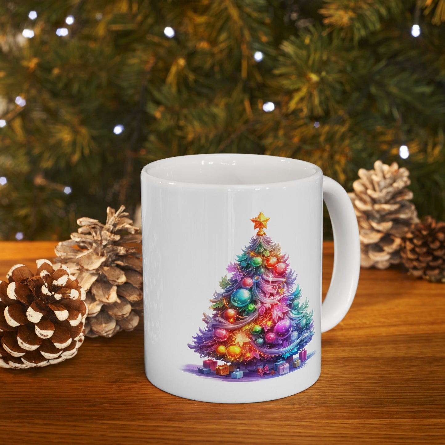 Holiday Tree Christmas Mug, Perfect Holiday Cheer Coffee Mug, Gift Mug for Christmas Spirit, Cute Christmas mugs for Family and friends