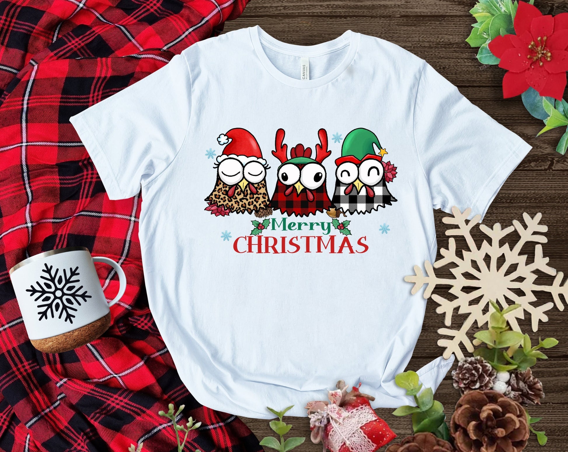 The Christmas Chickens Are Here!  Share The Joy of Christmas with This Adorable Chicken T-Shirt. Makes the Perfect Gift for Friends, Family, Coworkers or yourself.  Check Out My Shop for even more Fun Designs.
www.scorpiontees.etsy.com
