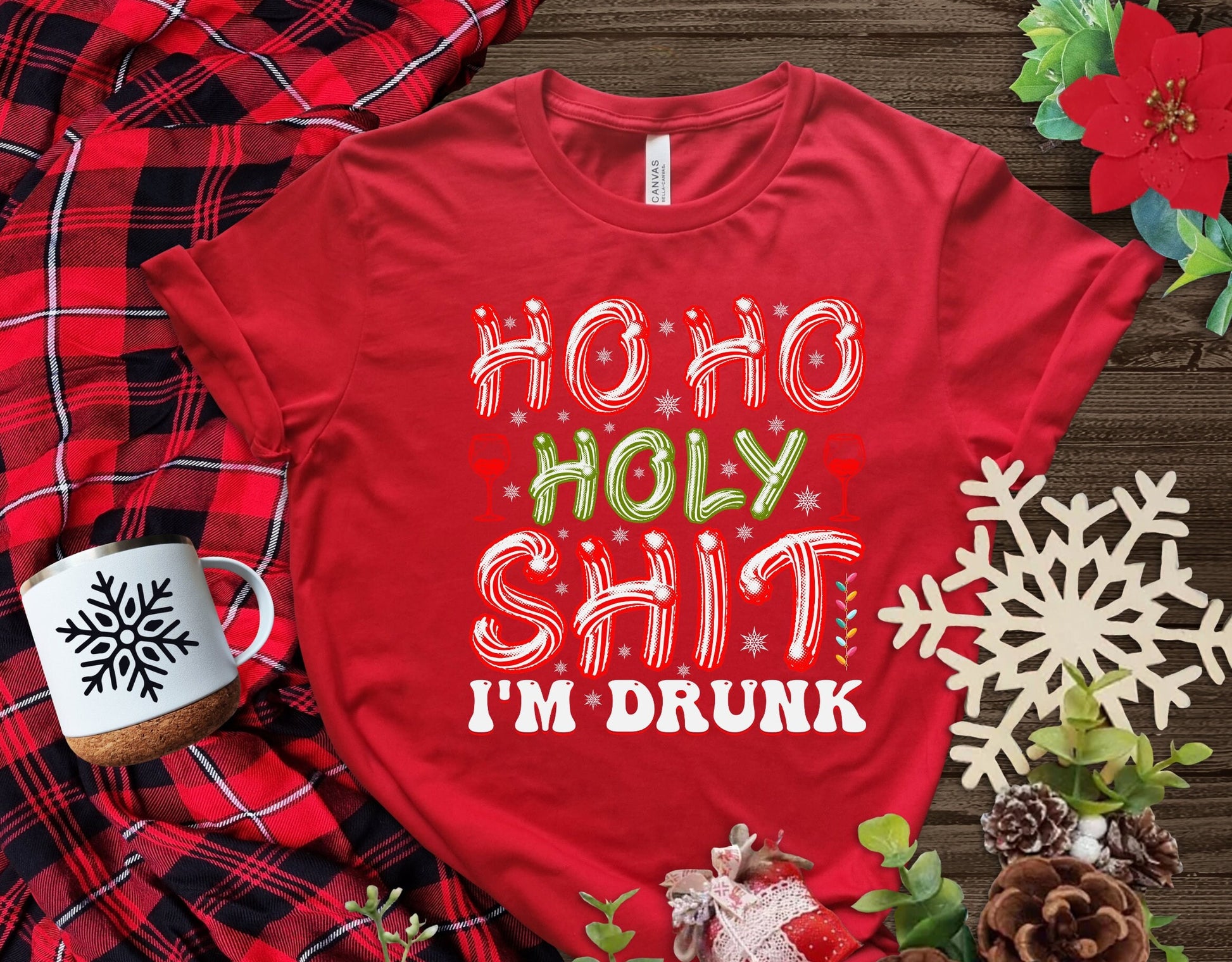 Ho Ho Holy Shit Im Drunk Christmas Shirt Makes the Perfect Gift for Friends, Family, Coworkers or yourself.  Check Out My Shop for even more Great Designs.
www.scorpiontees.etsy.com