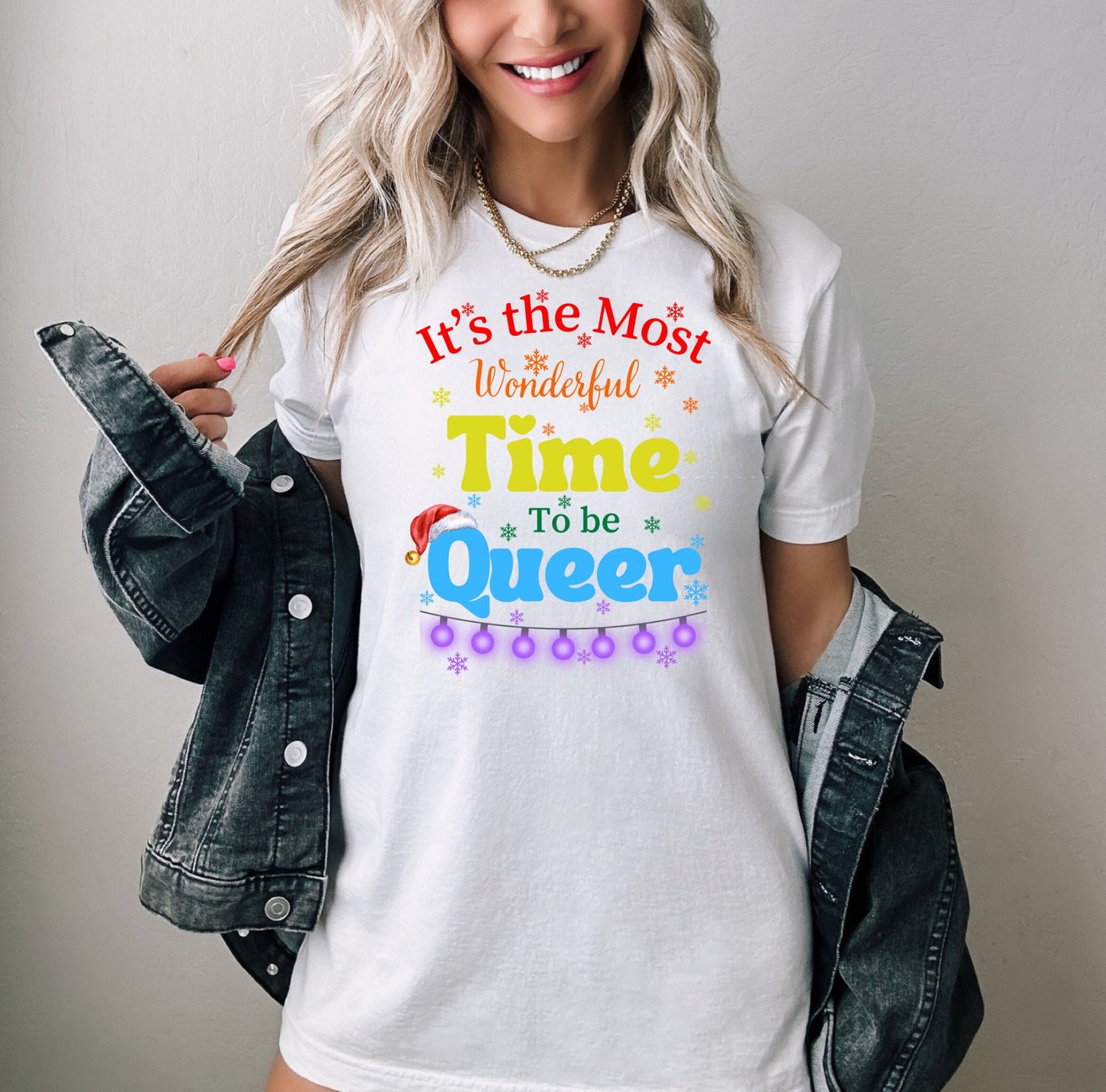 It's the Most Wonderful Time to be Queer Rainbow Christmas Shirt Makes the Perfect Gift for Friends, Family, Coworkers or yourself.  Check Out My Shop for even more Great Designs.
www.scorpiontees.etsy.com