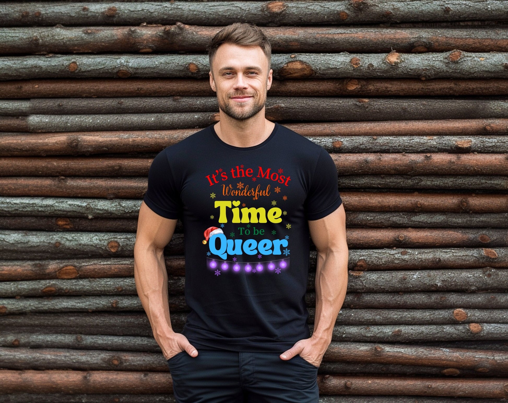 It's the Most Wonderful Time to be Queer Rainbow Christmas Shirt Makes the Perfect Gift for Friends, Family, Coworkers or yourself.  Check Out My Shop for even more Great Designs.
www.scorpiontees.etsy.com