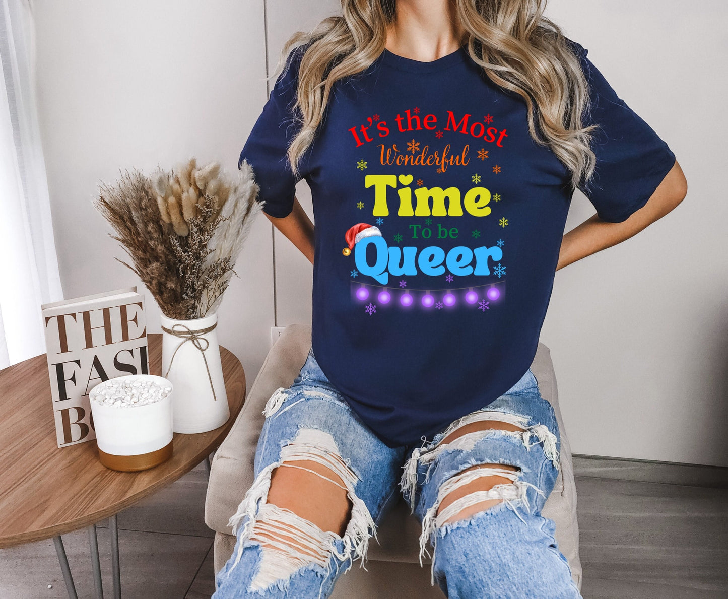 It's the Most Wonderful Time to be Queer Rainbow Christmas Shirt Makes the Perfect Gift for Friends, Family, Coworkers or yourself.  Check Out My Shop for even more Great Designs.
www.scorpiontees.etsy.com
