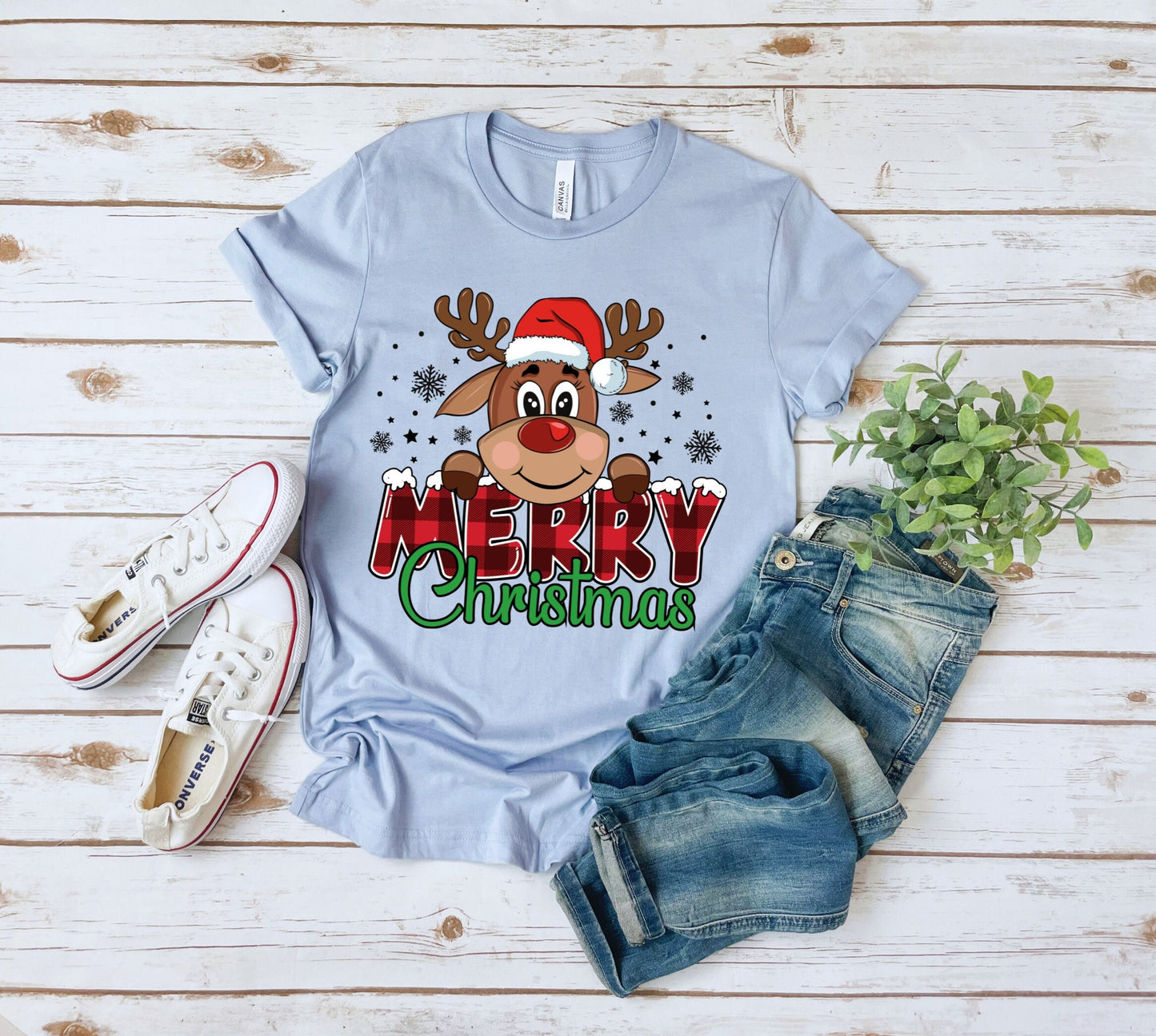 Merry Christmas Reindeer with pink hat and pink plaid word Merry Christmas Shirt Makes the Perfect Gift for Friends, Family, Coworkers or yourself.  Check Out My Shop for even more Great Designs.
www.scorpiontees.etsy.com