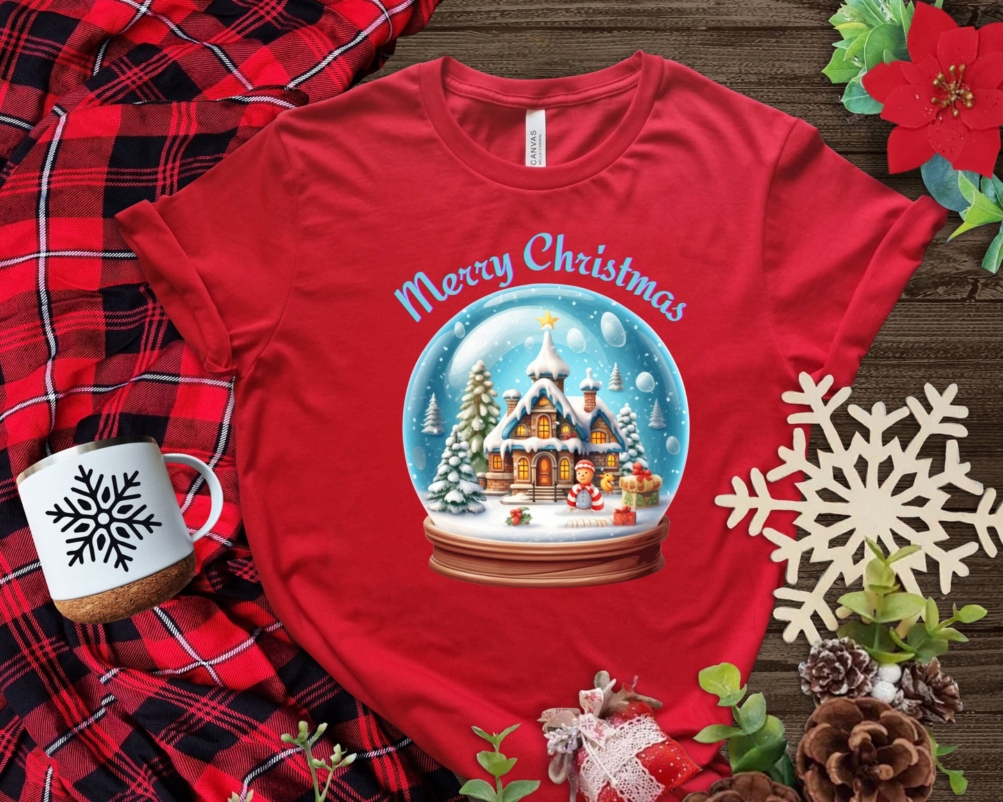 The Christmas Snow Globe Cottage T-Shirt Makes the Perfect Gift for Friends, Family, Coworkers or yourself.  Check Out My Shop for even more Great Designs.
www.scorpiontees.etsy.com