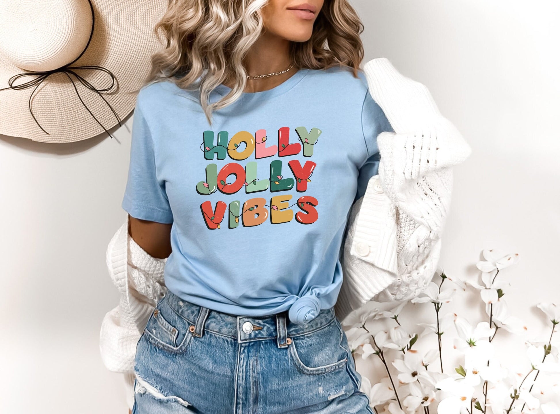 The Holly Jolly Vibes Christmas Shirt Makes the Perfect Gift for Friends, Family, Coworkers or yourself.  Check Out My Shop for even more Great Designs.  www.scorpiontees.etsy.com