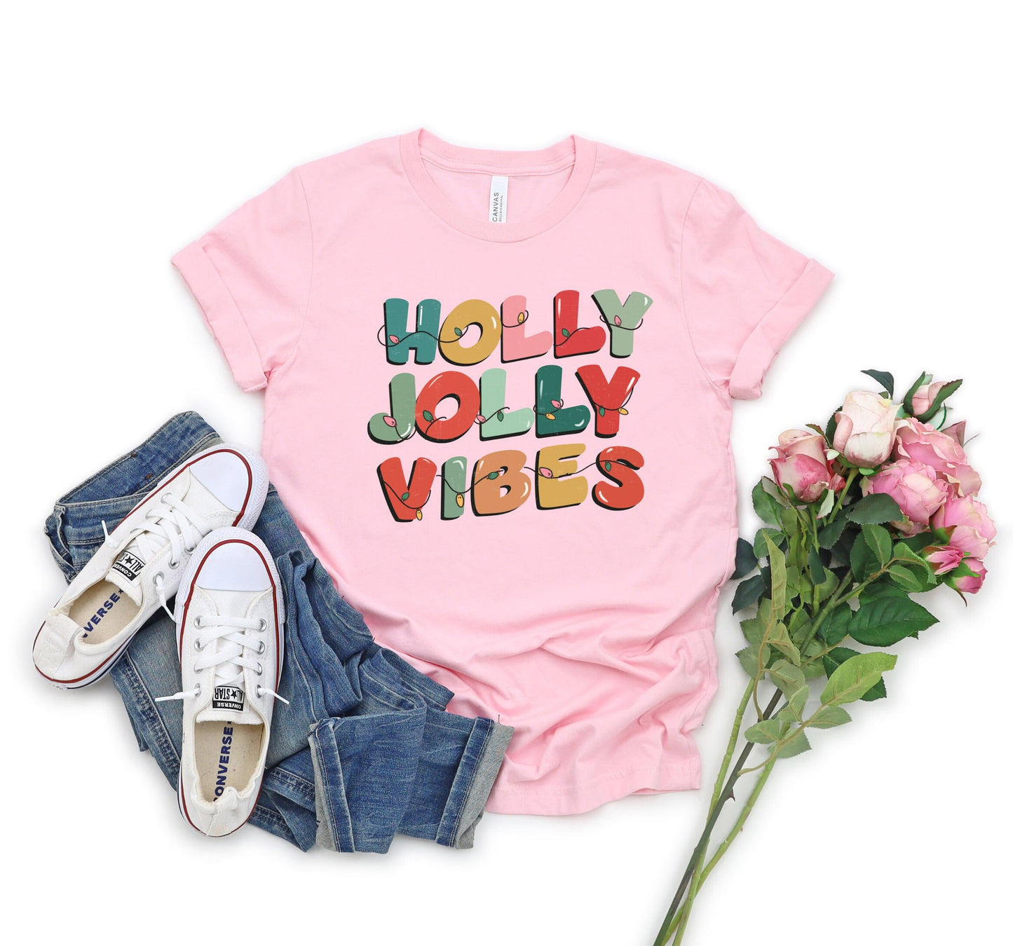 The Holly Jolly Vibes Christmas Shirt Makes the Perfect Gift for Friends, Family, Coworkers or yourself.  Check Out My Shop for even more Great Designs.  www.scorpiontees.etsy.com