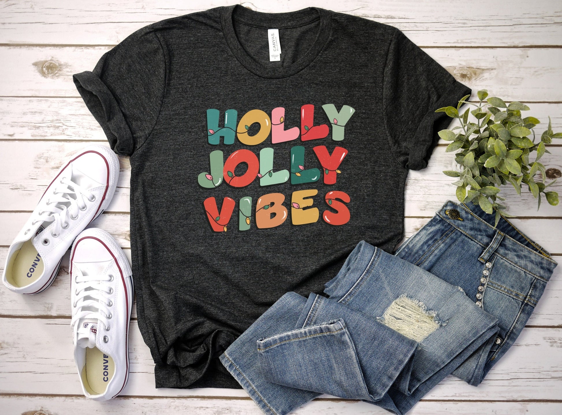 The Holly Jolly Vibes Christmas Shirt Makes the Perfect Gift for Friends, Family, Coworkers or yourself.  Check Out My Shop for even more Great Designs.  www.scorpiontees.etsy.com