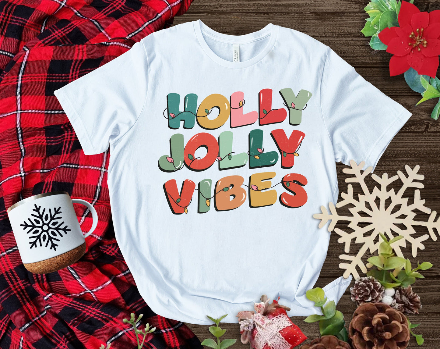 The Holly Jolly Vibes Christmas Shirt Makes the Perfect Gift for Friends, Family, Coworkers or yourself.  Check Out My Shop for even more Great Designs.  www.scorpiontees.etsy.com