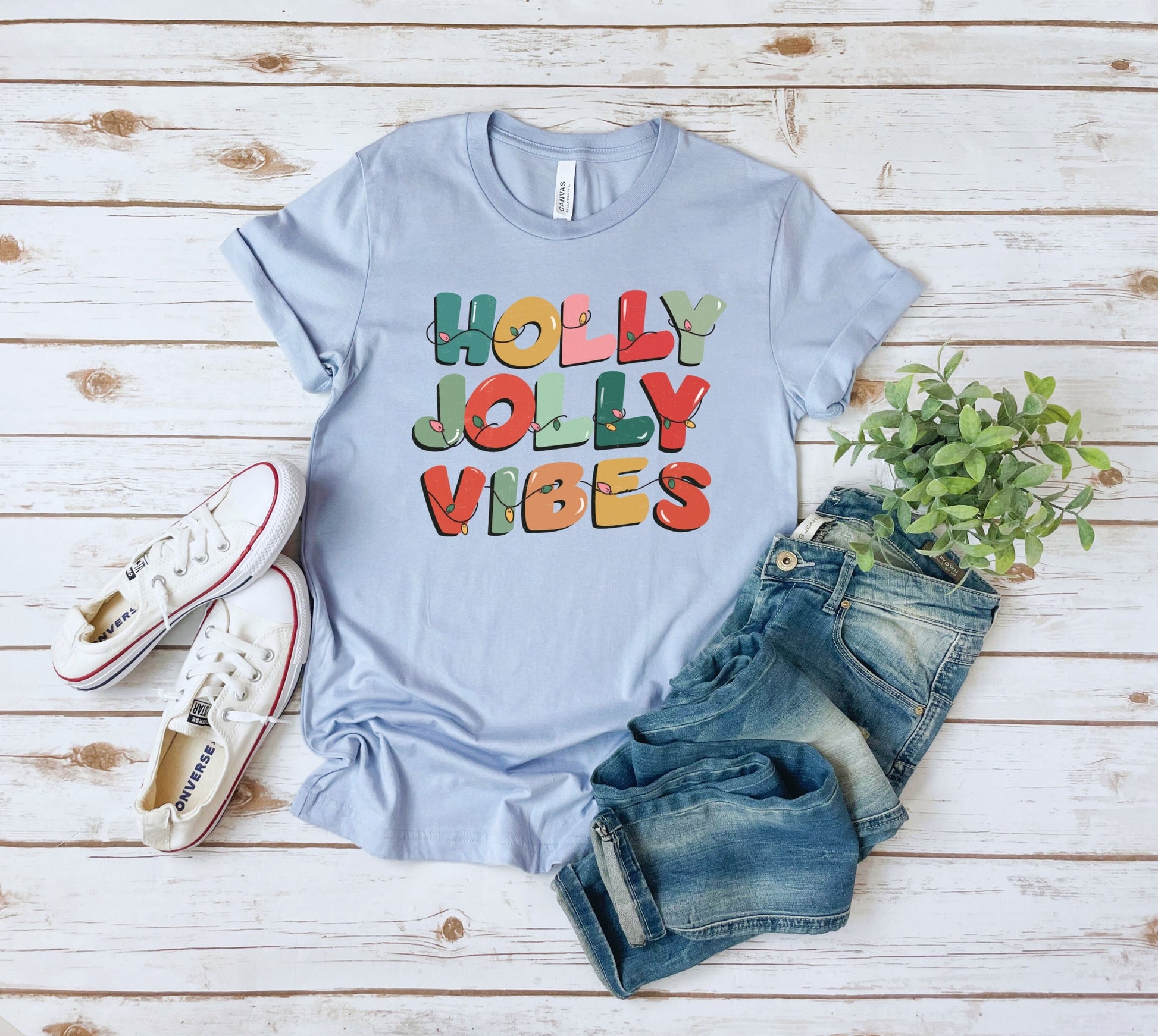 The Holly Jolly Vibes Christmas Shirt Makes the Perfect Gift for Friends, Family, Coworkers or yourself.  Check Out My Shop for even more Great Designs.  www.scorpiontees.etsy.com