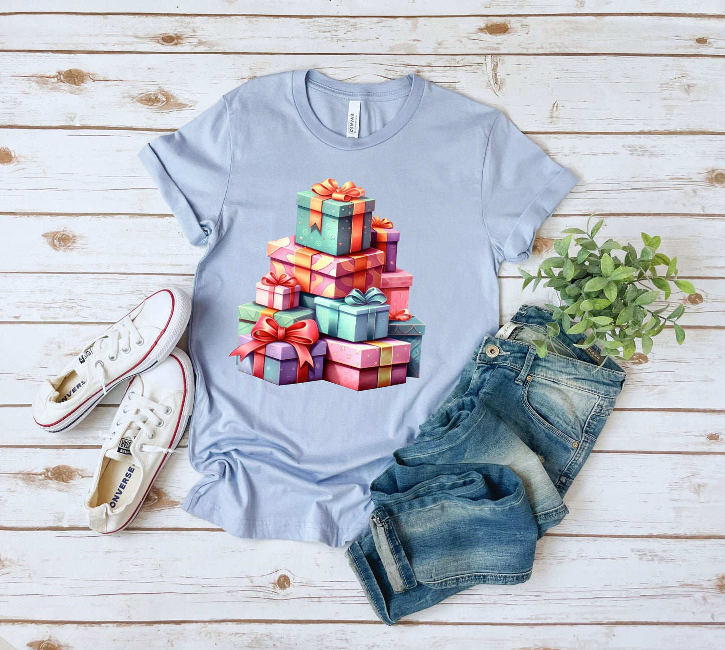 The Tower of Presents Christmas Shirt Makes the Perfect Gift for Friends, Family, Coworkers or yourself.  Check Out My Shop for even more Great Designs. www.scorpiontees.etsy.com