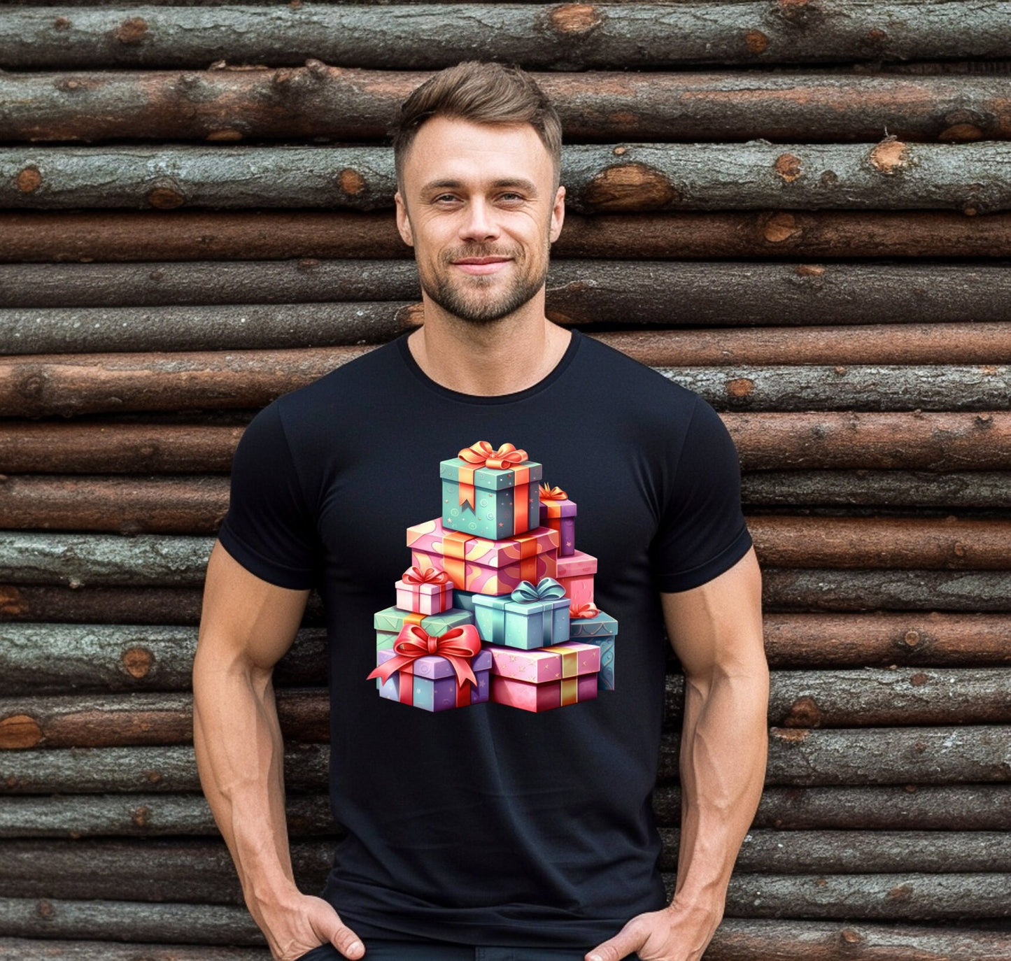The Tower of Presents Christmas Shirt Makes the Perfect Gift for Friends, Family, Coworkers or yourself.  Check Out My Shop for even more Great Designs. www.scorpiontees.etsy.com