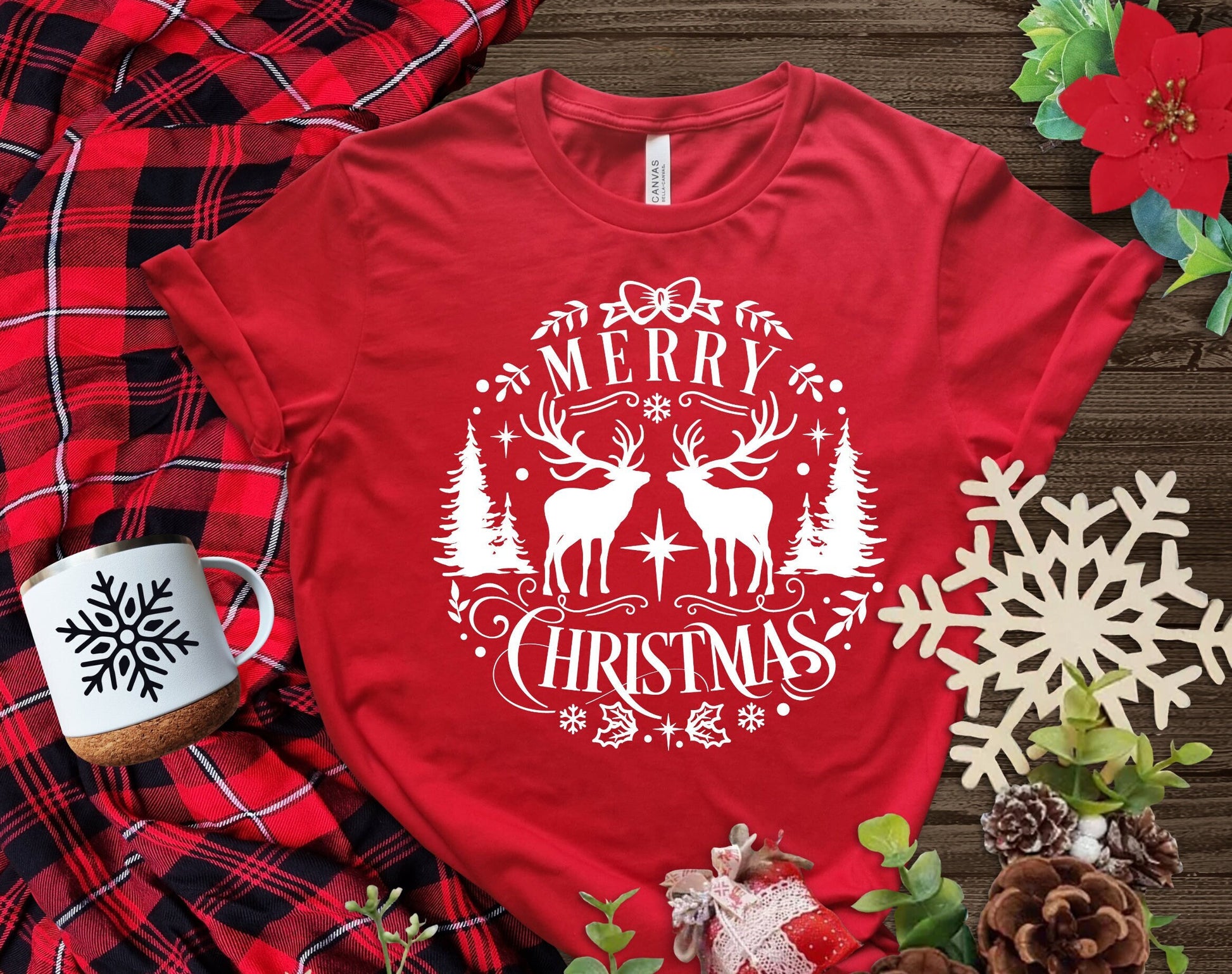 The Ornamental Reindeer Christmas Shirt Makes the Perfect Gift for Friends, Family, Coworkers or yourself.  Check Out My Shop for even more Great Designs. www.scorpiontees.etsy.com