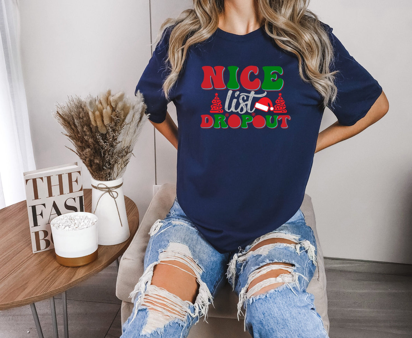 The Nice List Dropout Christmas Shirt Makes the Perfect Gift for Friends, Family, Coworkers or yourself.  Check Out My Shop for even more Great Designs.  www.scorpiontees.etsy.com