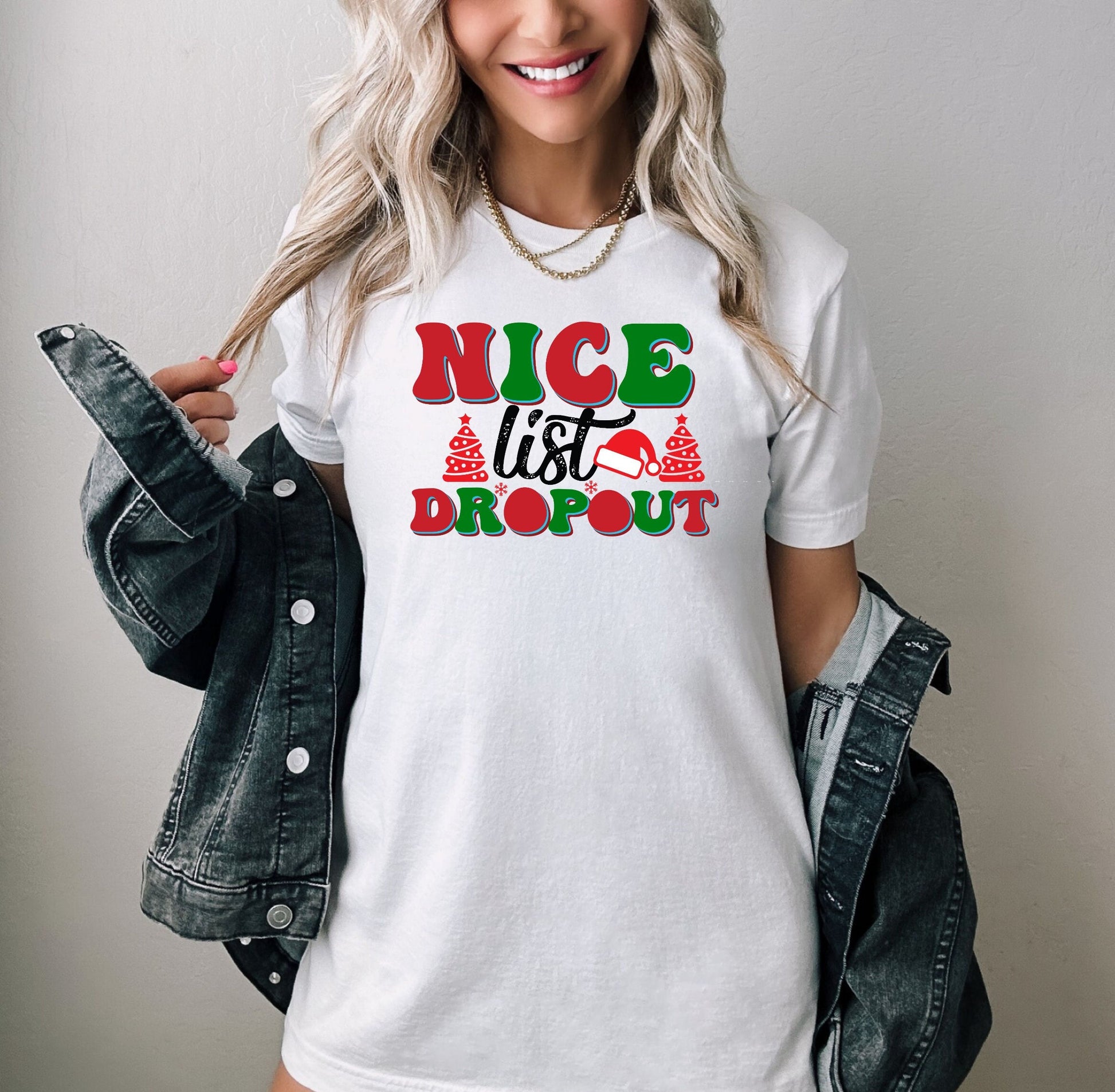 The Nice List Dropout Christmas Shirt Makes the Perfect Gift for Friends, Family, Coworkers or yourself.  Check Out My Shop for even more Great Designs.  www.scorpiontees.etsy.com