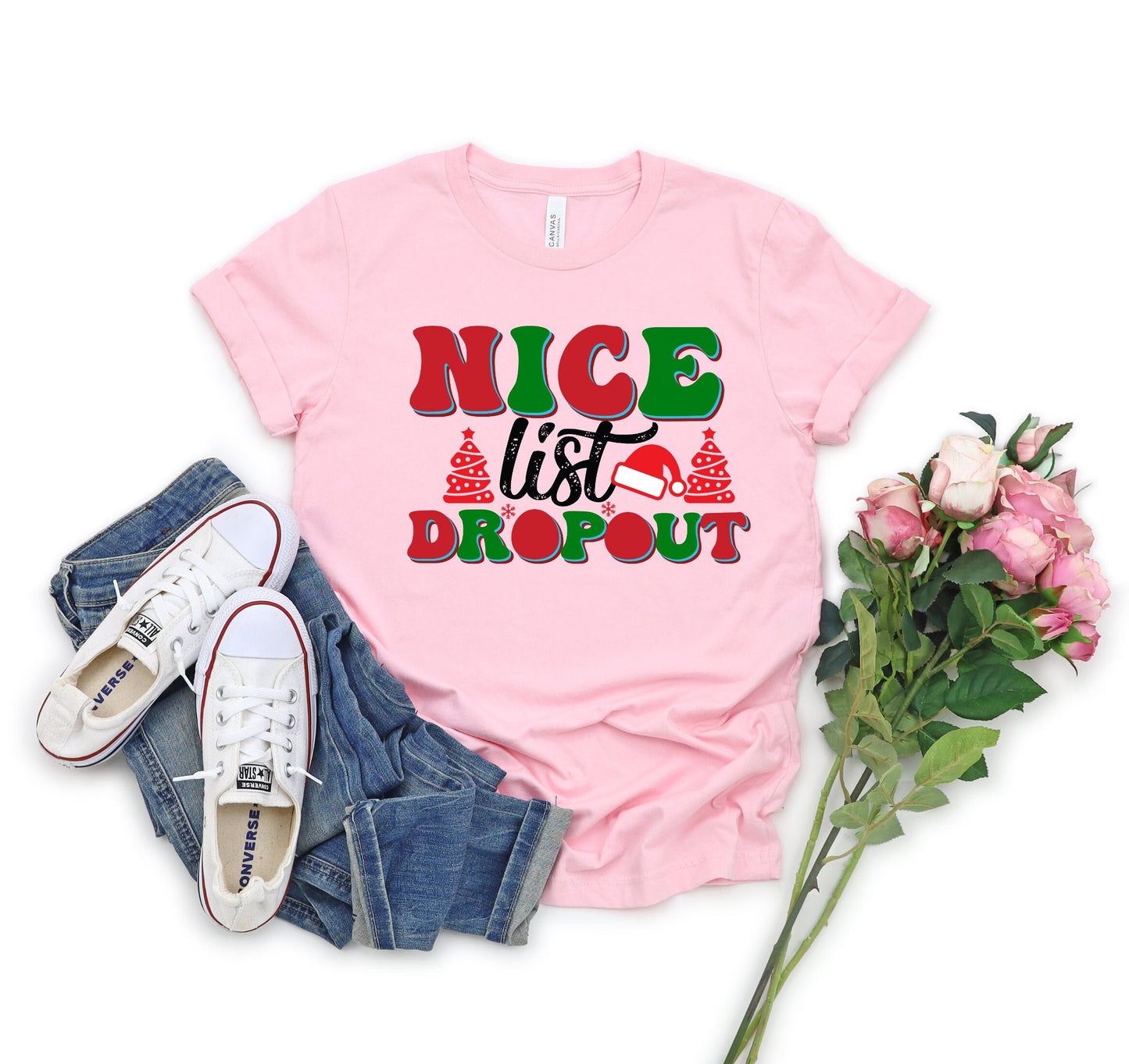The Nice List Dropout Christmas Shirt Makes the Perfect Gift for Friends, Family, Coworkers or yourself.  Check Out My Shop for even more Great Designs.  www.scorpiontees.etsy.com
