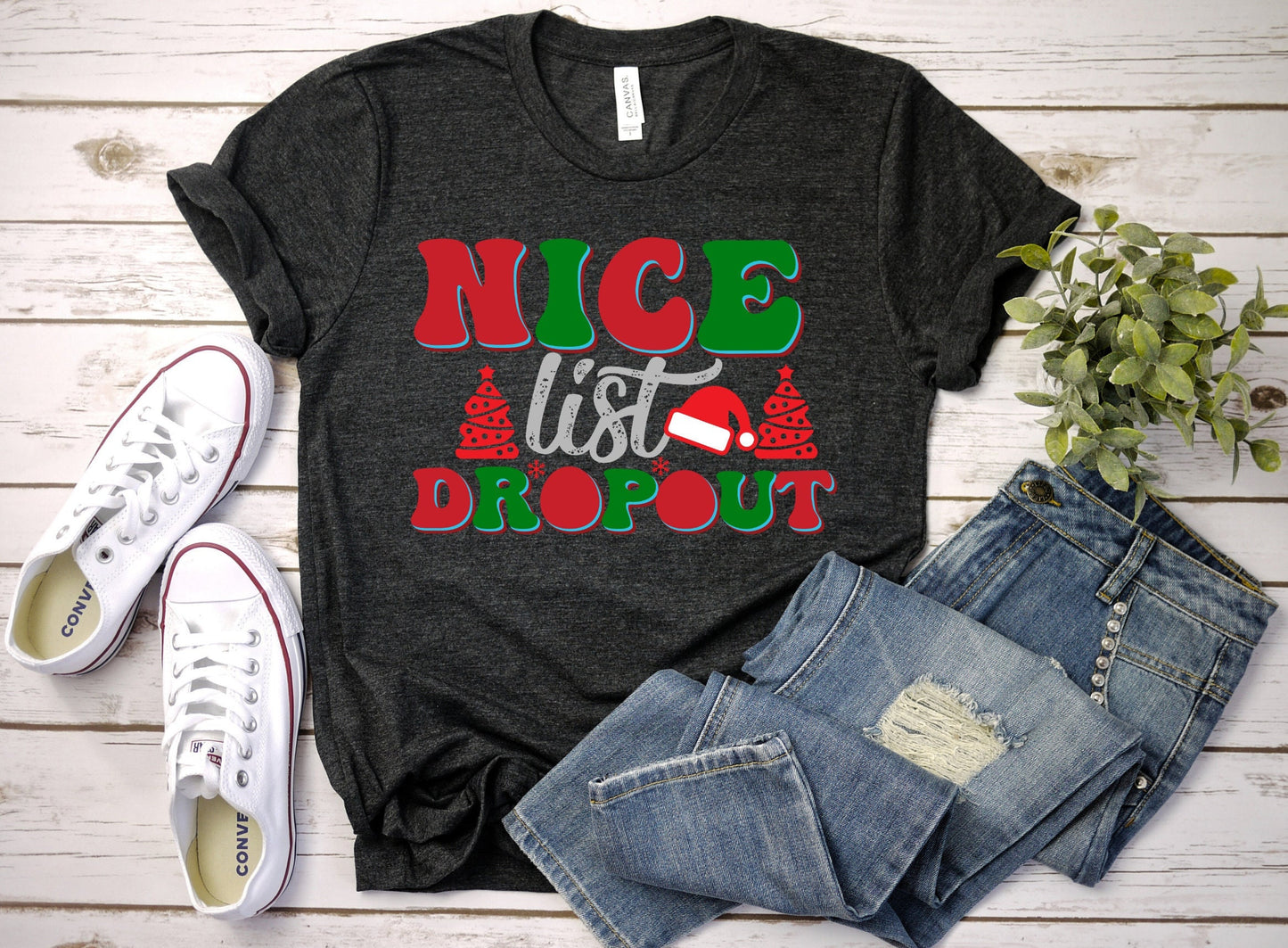 The Nice List Dropout Christmas Shirt Makes the Perfect Gift for Friends, Family, Coworkers or yourself.  Check Out My Shop for even more Great Designs.  www.scorpiontees.etsy.com