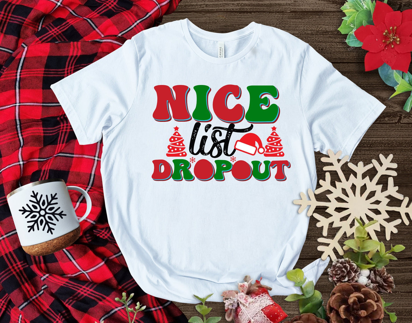The Nice List Dropout Christmas Shirt Makes the Perfect Gift for Friends, Family, Coworkers or yourself.  Check Out My Shop for even more Great Designs.  www.scorpiontees.etsy.com