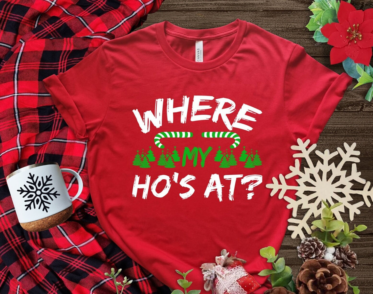 The Where My Hos At Christmas Shirt Makes the Perfect Gift for Friends, Family, Coworkers or yourself.  Check Out My Shop for even more Great Designs.  www.scorpiontees.etsy.com