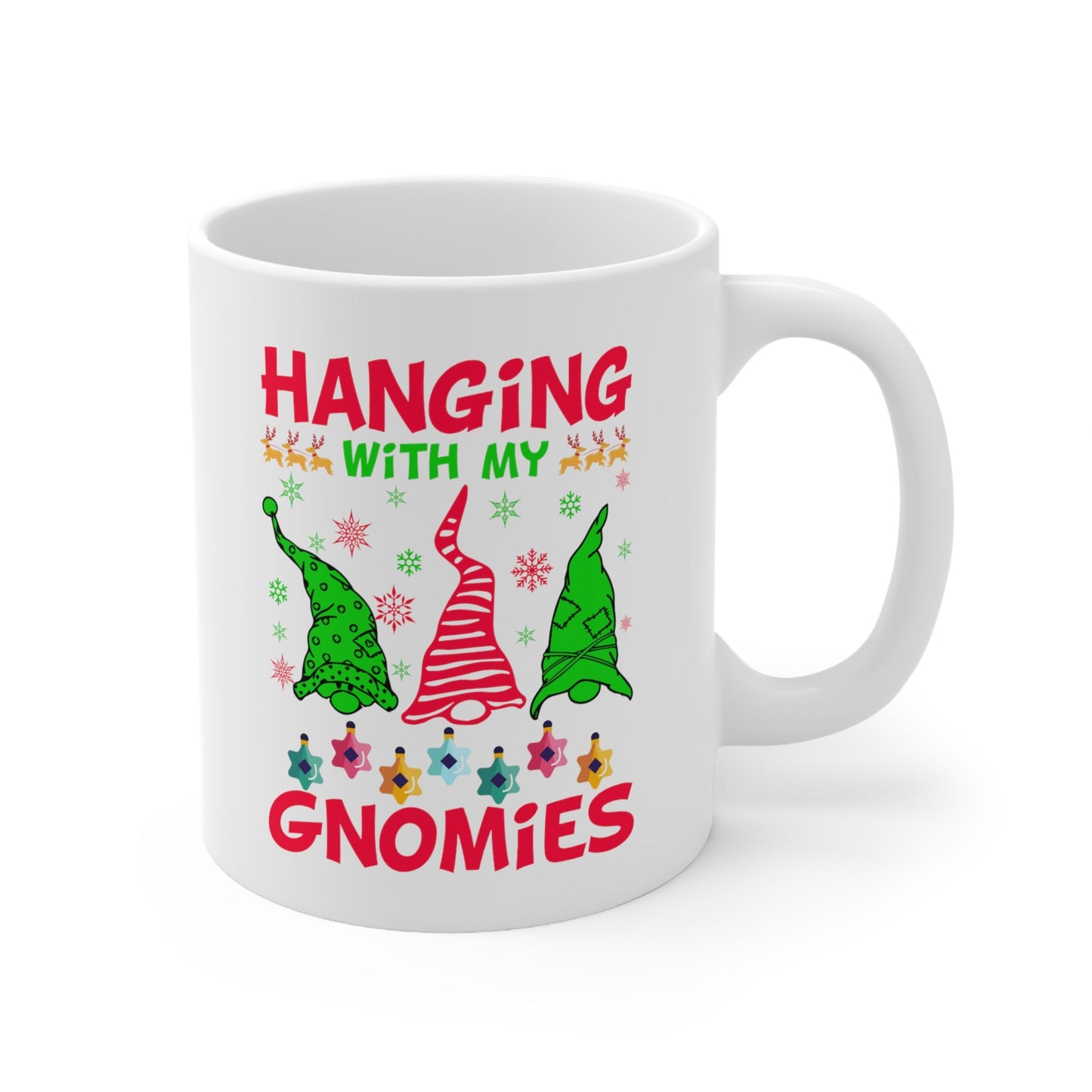 Hangin with My Gnomies Christmas Mug, Perfect Holiday Cheer Coffee Mug, Gift Mug for Christmas Spirit, Cute X-Mas mug for Family and friends