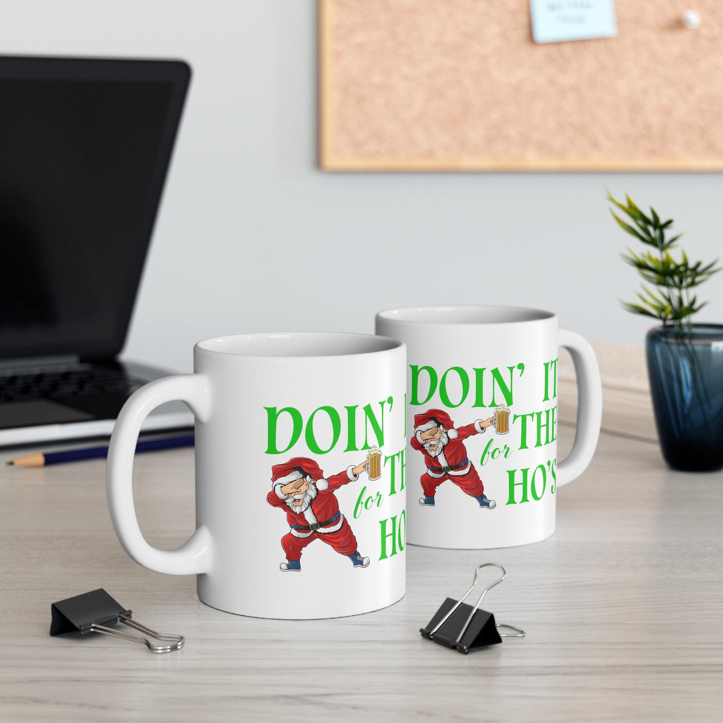 Doing It For The Hos Christmas Mug, Perfect Holiday Cheer Coffee Mug, Gift Mug for Christmas Spirit, Cute X-Mas mug for Family and friends
