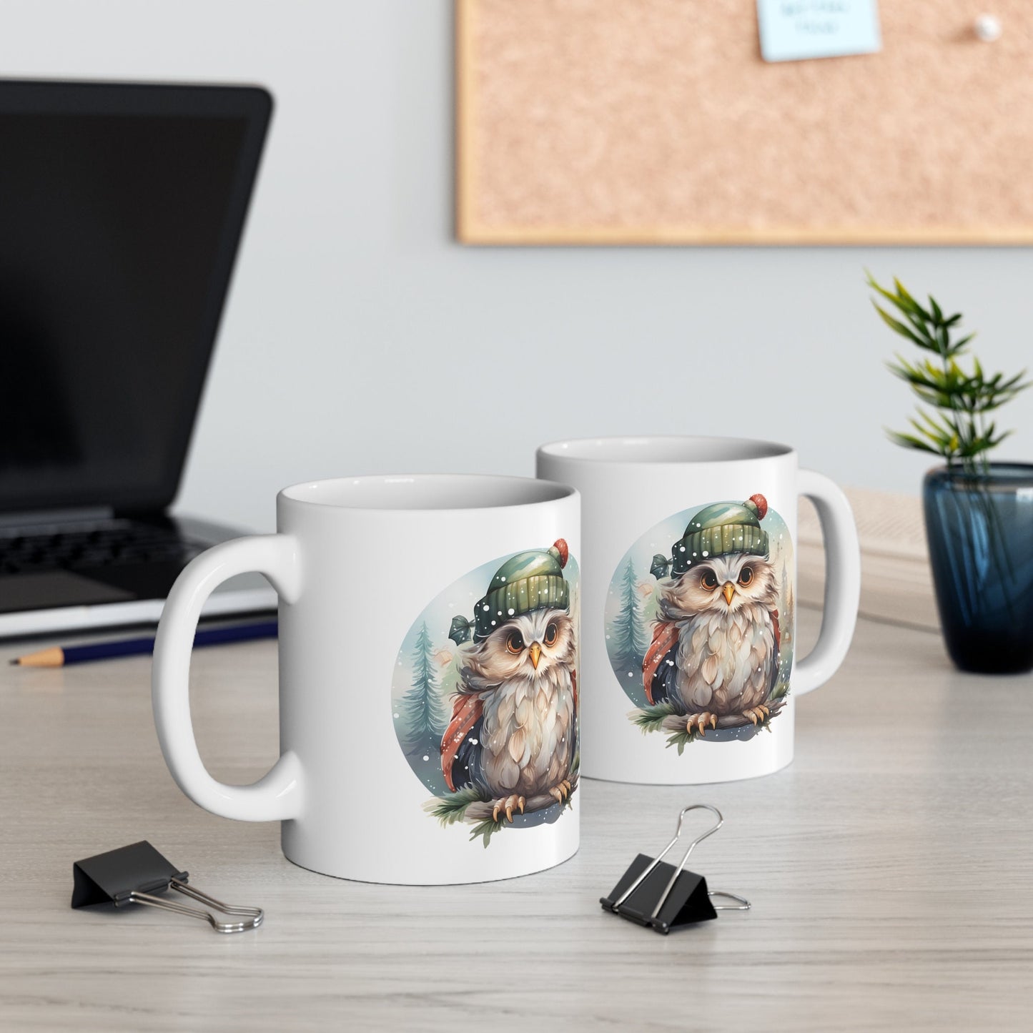 Holiday Owl Christmas Mug, Perfect Holiday Cheer Coffee Mug, Gift Mug for Christmas Spirit, Cute X-Mas mug for Family and friends