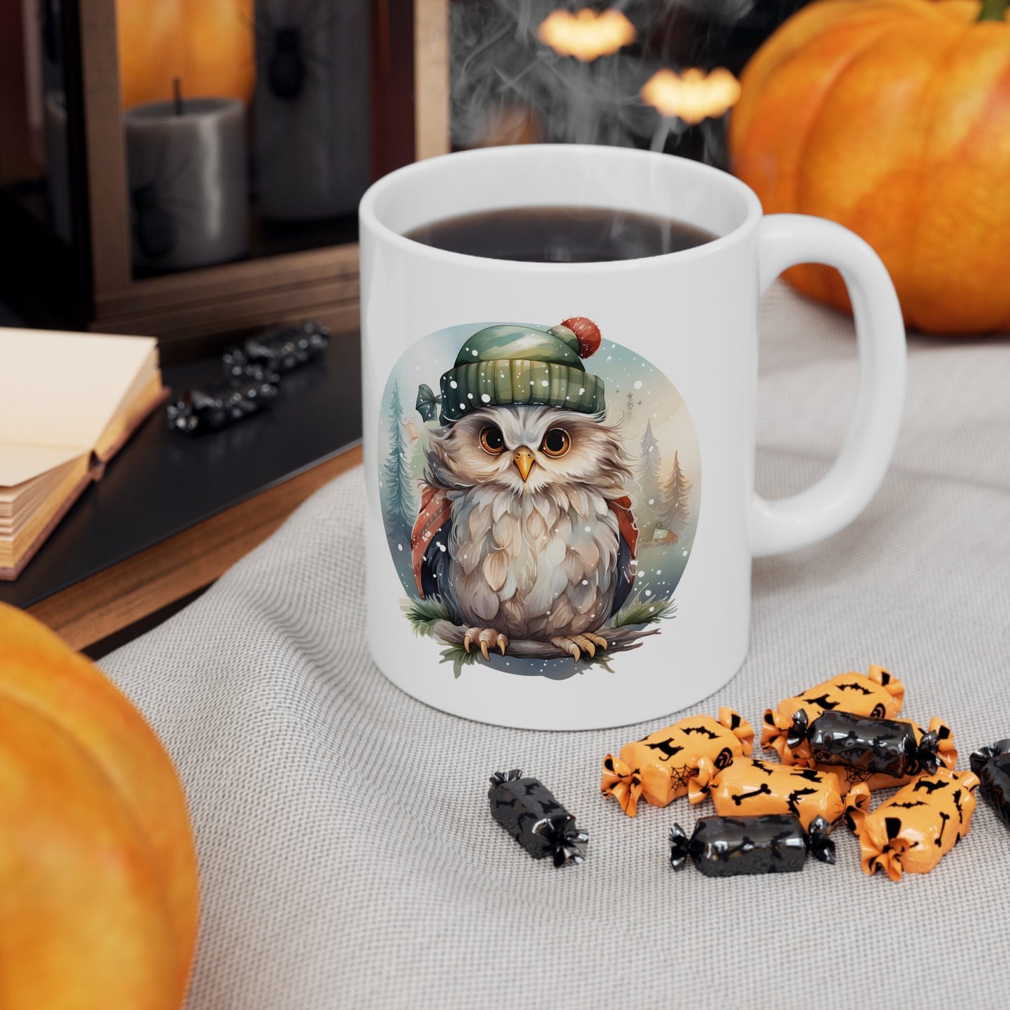 Holiday Owl Christmas Mug, Perfect Holiday Cheer Coffee Mug, Gift Mug for Christmas Spirit, Cute X-Mas mug for Family and friends