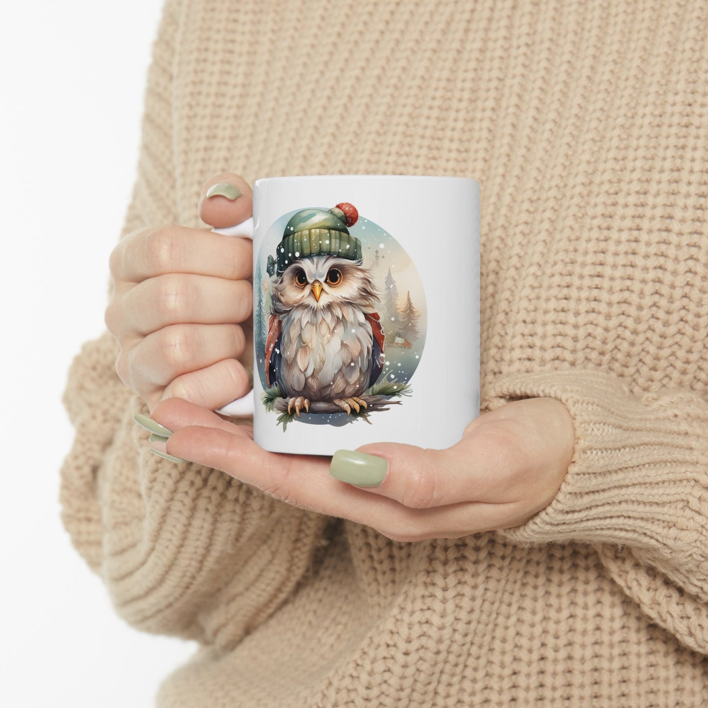 Holiday Owl Christmas Mug, Perfect Holiday Cheer Coffee Mug, Gift Mug for Christmas Spirit, Cute X-Mas mug for Family and friends