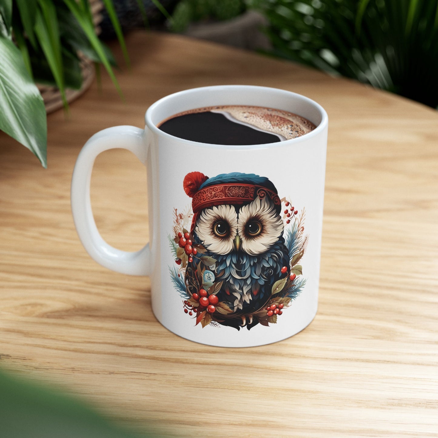 Christmas Owl Christmas Mug, Perfect Holiday Cheer Coffee Mug, Gift Mug for Christmas Spirit, Cute X-Mas mug for Family and friends