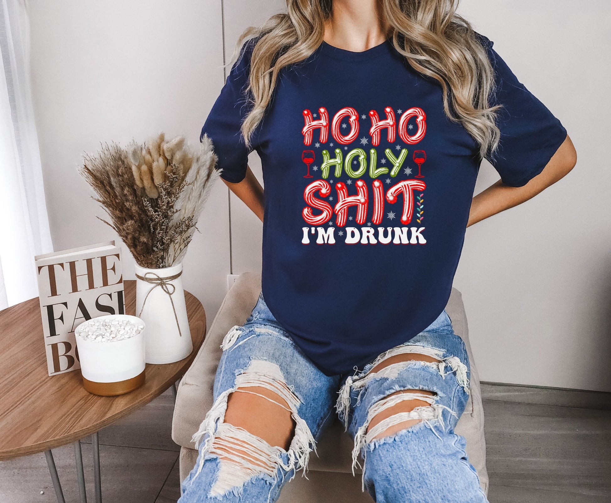 Ho Ho Holy Shit Im Drunk Christmas Shirt Makes the Perfect Gift for Friends, Family, Coworkers or yourself.  Check Out My Shop for even more Great Designs.
www.scorpiontees.etsy.com