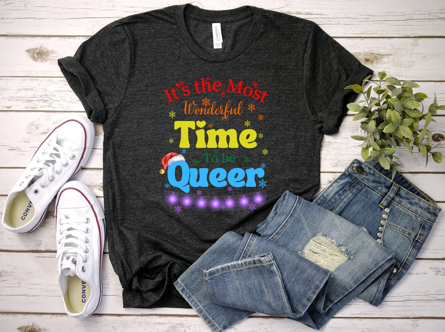 It's the Most Wonderful Time to be Queer Rainbow Christmas Shirt Makes the Perfect Gift for Friends, Family, Coworkers or yourself.  Check Out My Shop for even more Great Designs.
www.scorpiontees.etsy.com